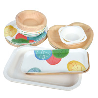 SenAng Vente en gros de vaisselle jetable en papier biodégradable et recyclable, vaisselle écologique pour les fêtes, les mariages, les barbecues