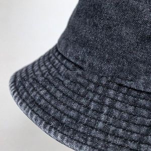 Fashion New Denim Summer Bucket Hat Women Fashion Washed <b>Sunscreen</b> Solid Color Bucket Hat - Product Image 2
