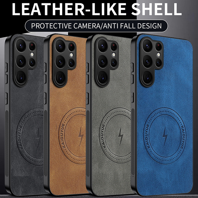 New Arrival Pu Leather Back Shockproof Wireless Charging Phone Cover case for samsung S26 ultra S25 Plus A07 A17 A27 A37 A57