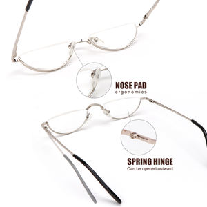 Wholesale Half Frame Anti Blue Light Trendy Red Designer Fashion Prescription <strong>Glasses</strong> Metal Custom <strong>Reading</strong> <strong>Glasses</strong> Women - Product Image 3