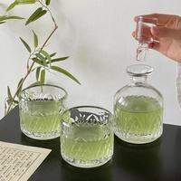 Ensemble de carafe à whisky en verre cristal avec logo personnalisé bouteille vide en verre pour huile vodka brandy Xo gin rhum liqueur whisky spiritueux