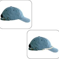 Chaîne de casquette de baseball en alliage de 4 pièces, personnalisable, OEM, en stock, avec perles, détachable, pour pendentif de casquette, DIY, vente en gros