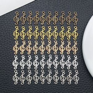 Dijes de notas musicales de aleación de zinc con diseño hueco para accesorios de joyería DIY, dijes colgantes de moda unisex - Product Image 4