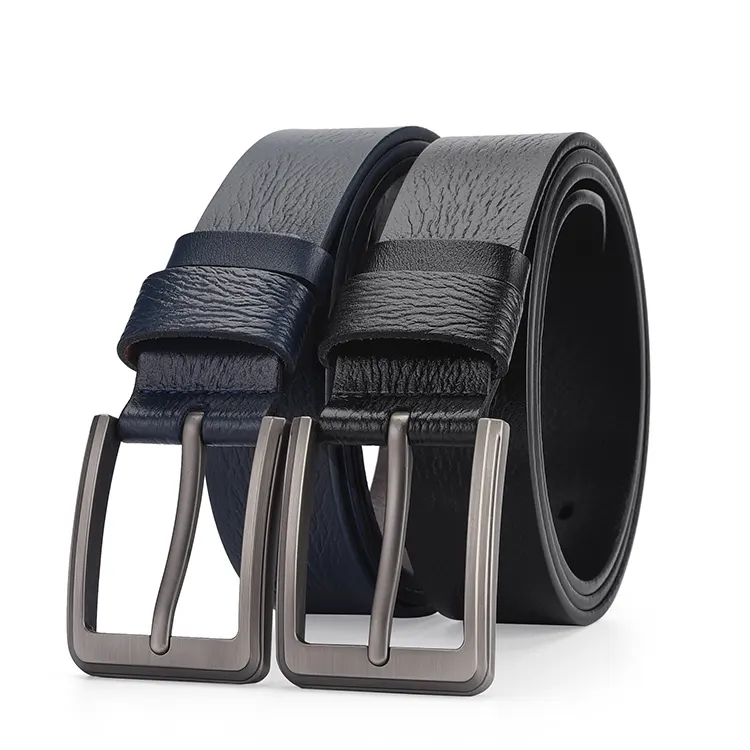 Wholesale Quick adjustment pin buckle Men Dress Split Real pu Genuine Leather Belt