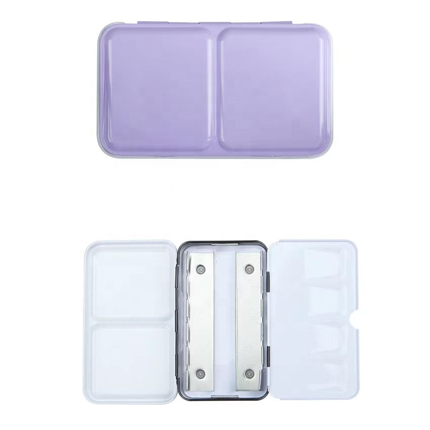 12 ячеек, однотонная Акварельная краска, самодельная упаковка, железная коробка, складная трехскладная портативная Радужная палитра со звездами и слотом для карт