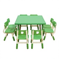 Table et chaise d'étude pour enfants, design moderne en plastique coloré, réglables et durables, meubles de crèche pour les tout-petits d'âge préscolaire