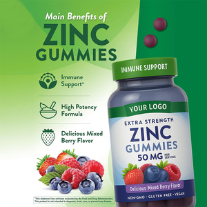Gommose Naturali di Calcio, Magnesio e Zinco per la Crescita dei Adolescenti, 50mg, 120 Gommose, Supporto Immunitario e Recupero, Salute Personale Maschile - Product Image 3
