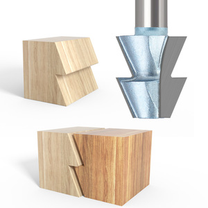Jeu de mèches de toupie à tige ronde de 12mm et 8mm et 1/2 pouces avec poignée en alliage Outils de travail du bois Tiroir à glissière Lightning Tenon Cutter - Product Image 2