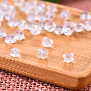 Gathering Jewelry Hamburger Earplugs Transparent <b>Plastic</b> Resin <b>Earring</b> <b>Backs</b> For DIY Jewelry Making 500 Per Pack - Product Image 2
