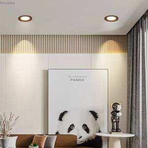 Plafonnier LED encastré en bois ultra-fin à trois couleurs réglables, moderne, pour la maison, le bureau, anti-éblouissement, panneau lumineux LED pour couloir - Product Image 3