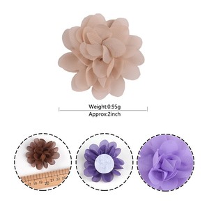 Fleur artificielle en mousseline de soie de 5.5cm, fleurs en tissu faites à la main pour fête de mariage, artisanat, décoration de maison, bricolage, nouvelle collection - Product Image 2
