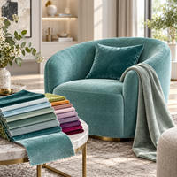 Tissu de velours uni teint, doux et moelleux, pour canapé, chaise, coussin et mobilier – Vente en gros