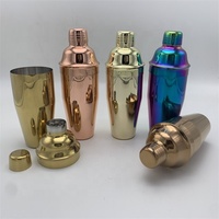 Outil de bar plaqué arc-en-ciel en cuivre or rose Boissons Cocktail Cordonnier Shaker