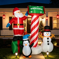 Décorations gonflables lumineuses de Noël en gros, Père Noël de 1,5 m avec cadeaux, pingouins et bonhommes de neige pour décorations d'événements