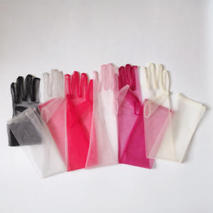 Nouveau femmes Ultra mince gants <span class=keywords><strong>Tulle</strong></span> coude longue robe de mariée mitaines pure Transparent crème solaire Vintage gants - Product Image 6