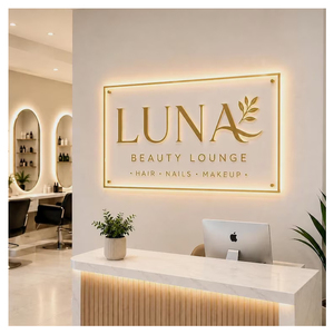 Enseigne de magasin, salon de manucure, entreprise, réception, publicité, enseigne personnalisée pour entreprise, enseigne en acrylique rétroéclairée par LED, imperméable, néon, murale - Product Image 6