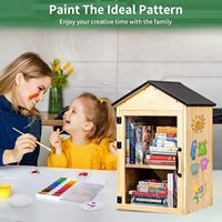 Boîte de bibliothèque miniature imperméable à 2 niveaux - Armoire d'échange de livres en bois massif pour l'extérieur avec étagères réglables pour les communautés/les écoles