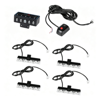 Lumière stroboscopique LED 4 en 1 pour calandre, 22 modes de clignotement, 16W haute luminosité, lampe de signalisation d'urgence multicolore pour la conduite nocturne