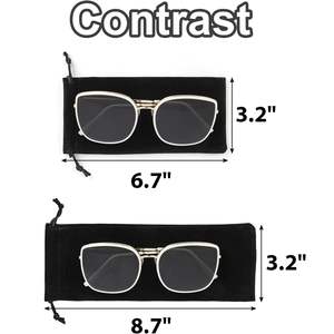 2025 personnalisé 50 pièces microfibre lunettes de soleil étui cordon sac PU pochette de rangement avec impression de Logo pour les faveurs de fête - Product Image 2