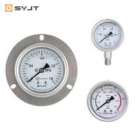 SY YN 63mm Anti Vibration Stainless Steel Thread Connection Hydraulic Pressure Gauge 1.6% Accuracy -0.1~60MPa Range for HVAC