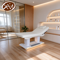 Table de massage électrique professionnelle multi-moteurs réglable pour salon de beauté avec base LED et lit pour extensions de cils