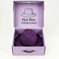 Boîte cadeau de luxe écologique et recyclable pour chapeaux, personnalisée, doublée de satin, en carton rigide robuste et portable, avec fermeture magnétique