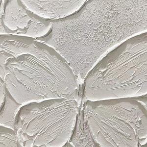 Pintura de Mariposas Blancas en 3D, Arte de Pared Estilo Galería, Pintura al Óleo Abstracta Hecha a Mano sobre Lienzo Texturizado - Product Image 6