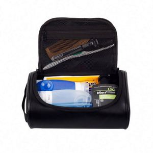 Personalized Leather Toiletry Bag Travel Cosmetic <b>Pouch</b> for <b>Men</b> - Custom Logo Available - Product Image 2