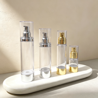 Vente en gros de flacons sans air en plastique de luxe transparents pour soins personnels, 15 ml, 20 ml, 30 ml, 50 ml, pour crème pour le corps et le visage