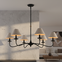 Lustre en fer doré au design moderne OEM ODM, suspension LED avec ampoule E26, éclairage de plafond à faisceau 360° haute luminosité pour salon