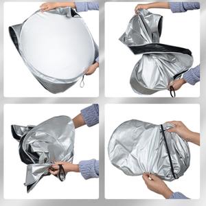 ผ้าชุบเงินที่บังแดดหน้ากันแสงยูวีป้องกันพับได้ปรับแต่งโลโก้ได้ของขวัญส่งเสริมการขายธุรกิจ - Product Image 4