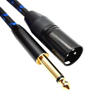 2M Câble XLR mâle vers 1/4 Cordon pour microphone 6.35mm TS Mono 3 Pin Male Quarter Inch Disbalanced Audio Interconnect Wire Mic Cord