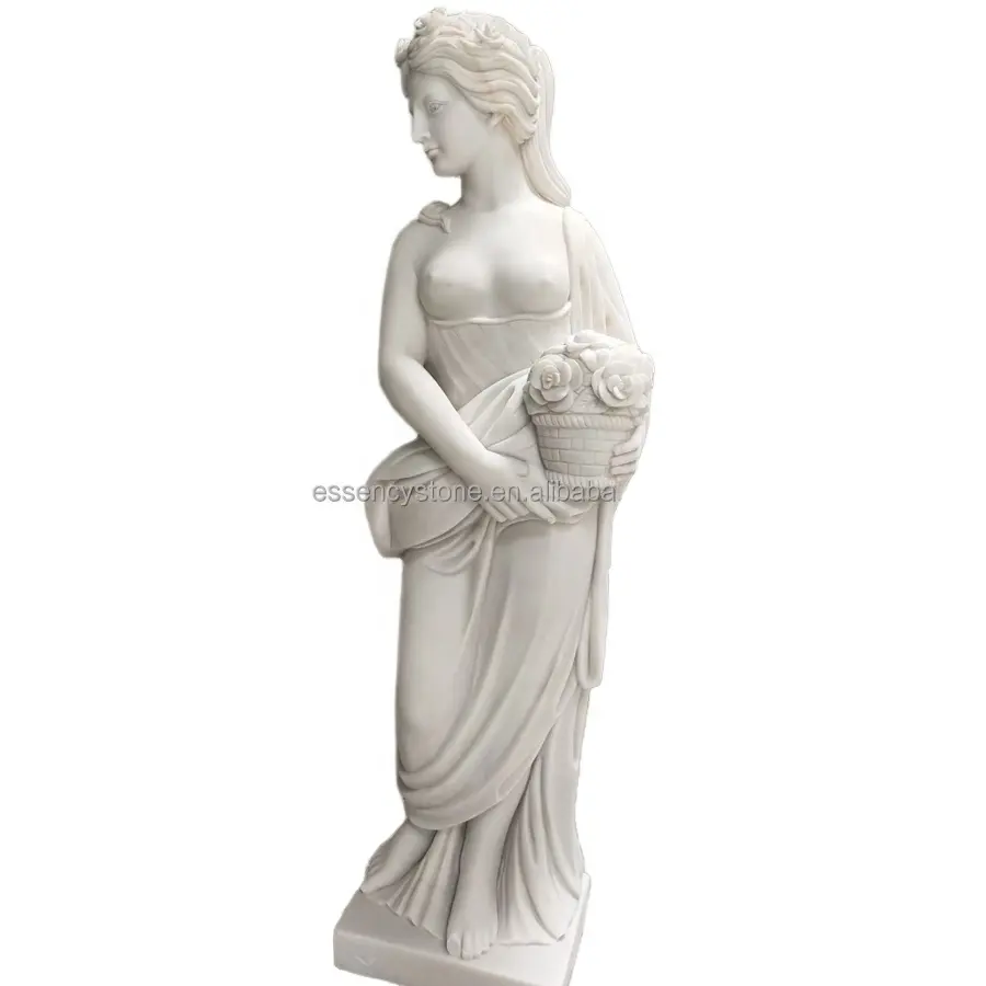 Scultura in pietra, mezza ragazza nuda scultura in marmo bianco a grandezza naturale statua di donna nuda, figura di donne nude statua,