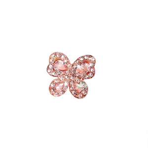 Orecchini a farfalla in oro rosa con strass di cristallo incastonati a punta per donna, graziosi orecchini a lobo da indossare tutti i giorni - Product Image 1