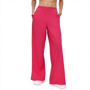 Conjunto Deportivo Personalizado de Cintura Media, Ropa Deportiva de Color Sólido, Ropa de Gimnasio, Yoga, Pantalones de Yoga de Pierna Recta para Mujer - Product Image 1