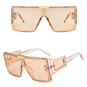 DLL6955 Dl Bril Vintage Oversized Zonnebril 80S Retro Clear Frame Shades Voor Vrouwen Mannen Grote Vierkante Fashion Zonnebril