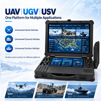 Station de contrôle au sol portable et robuste pour drone, ordinateur industriel à double écran I7-12800H 1000 Nits 4G 5G WiFi SSD 512 Go RAM 8 Go OEM