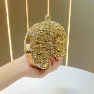 Sac à main de luxe élégant et polyvalent pour femme, motif tournesol, avec strass incrustés, idéal pour les soirées et comme petit sac bandoulière. - Product Image 4