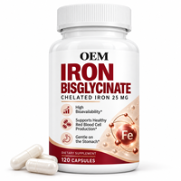 Capsules de Bisglycinate de Fer Chélaté Clean Label – Doux pour l'estomac, haute biodisponibilité, soutien quotidien pour adultes, vente en gros OEM