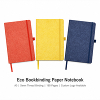 Carnet de notes A5 écologique à faible MOQ, reliure cousue, 180 pages, avec élastique, logo personnalisé, cadeau d'entreprise, journal de bureau