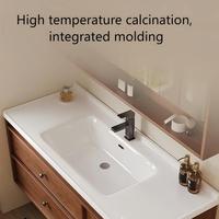 Nouvelle combinaison de meuble de salle de bain en céramique noyer avec lavabo intégré, toilettes et meuble sous lavabo