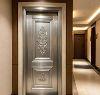 Panneau de porte décoratif en métal gaufré pour maison locative, appartement, entrée de bâtiment, acier laminé PVC