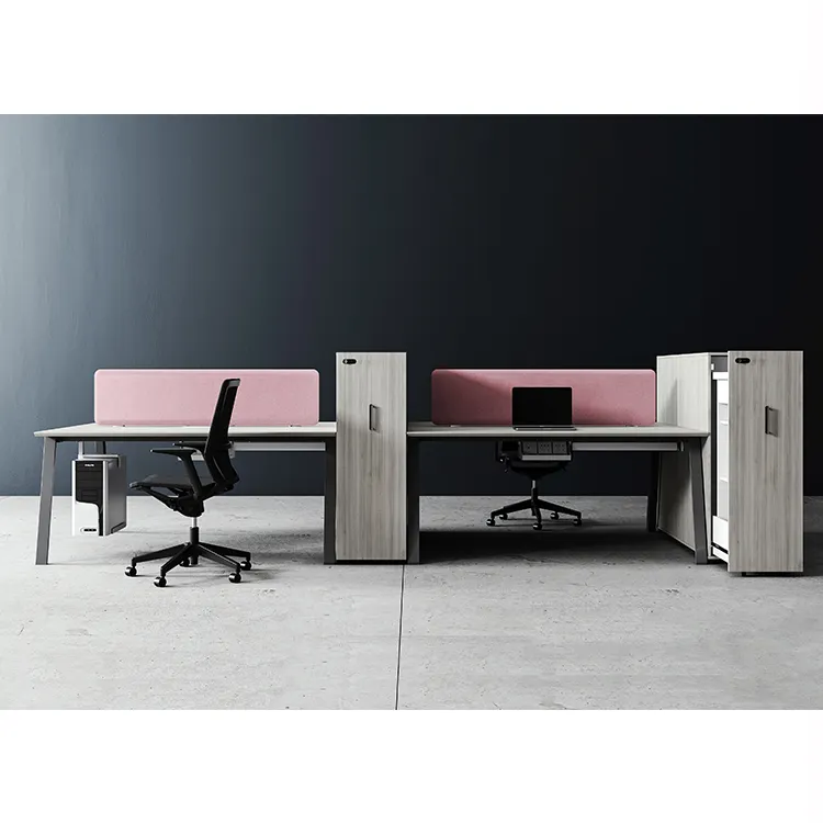 Tavolo da lavoro moderno modulare per 4 persone scrivania da ufficio con caricatore USB