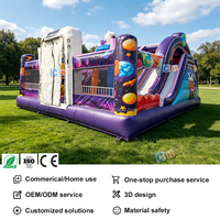 Château gonflable géant pour enfants, thème astronaute, avec toboggan, pour événements extérieurs