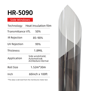 <span class=keywords><strong>Film</strong></span> de voiture anti-UV et anti-rayures 1,8 mil <span class=keywords><strong>2</strong></span> plis auto-cicatrisant pour vitres en céramique nano teintée en PET série HR pour voitures - Product Image 3