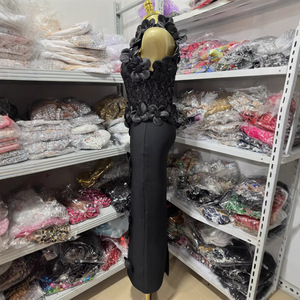 <span class=keywords><strong>Abito</strong></span> da sera elegante e lussuoso su misura, senza maniche, aderente, per invitati a matrimoni, con applicazioni floreali 3D, <span class=keywords><strong>midi</strong></span>, a fascia, da donna - Product Image 3