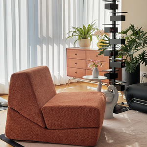 Sofá Esquinero Nórdico Moderno de <span class=keywords><strong>Dos</strong></span> <span class=keywords><strong>Plazas</strong></span> con Funda de Chenilla, Sofá Cama 3 en 1 Comprimido al Vacío y Sillón para Uso en Hoteles y Salas de Estar - Product Image 5