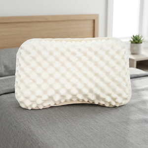 Oreiller cervical en latex 100% naturel, nœuds de massage, écologique, rafraîchissant, rectangulaire, ergonomique, antibactérien, design moderne, blanc - Product Image 1