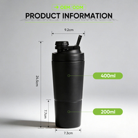 Bouteille shaker Everich avec compartiment de rangement, 26 oz, en acier inoxydable 18/8, avec boule mélangeuse et brosse, cadeau idéal pour la gym et le fitness