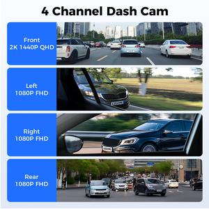Caméra <span class=keywords><strong>embarquée</strong></span> AZDOME M660 4 canaux avec carte TF 64 Go, Wifi 5G, GPS, Bluetooth, 2K+1080P+1080P+1080P, commande vocale, boîte noire pour <span class=keywords><strong>voiture</strong></span> - Product Image 4